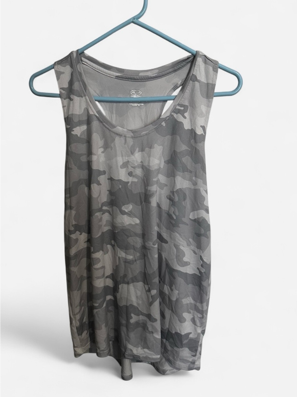 Athletic Works Gray Camo Scoop Neck Tank Top